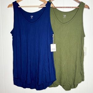 A.N.A Women's XXLT Blue and Green Tops